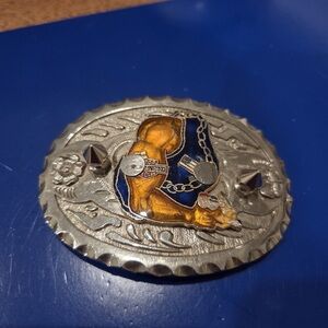 Vintage 1979 Harley-Davidson Motorcycle Boot Enamel Belt Buckle Talcon